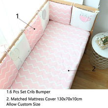 Load image into Gallery viewer, Baby Bed Bumper For Newborns Baby Room Decoration Thick Soft Crib Protector For Kids Cot Cushion With Cotton Cover Detachable
