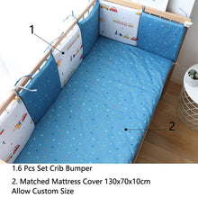 Load image into Gallery viewer, Baby Bed Bumper For Newborns Baby Room Decoration Thick Soft Crib Protector For Kids Cot Cushion With Cotton Cover Detachable
