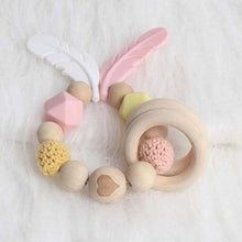 Load image into Gallery viewer, New Baby Pacifier Clip Chain Dummy Holder Nipples Children Pacifier Clips Pacifier Teether Teething Toy Cartoon Wooden Bracket