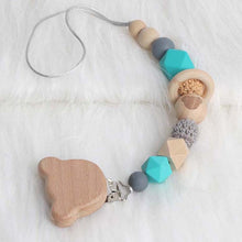 Load image into Gallery viewer, New Baby Pacifier Clip Chain Dummy Holder Nipples Children Pacifier Clips Pacifier Teether Teething Toy Cartoon Wooden Bracket