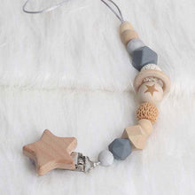 Load image into Gallery viewer, New Baby Pacifier Clip Chain Dummy Holder Nipples Children Pacifier Clips Pacifier Teether Teething Toy Cartoon Wooden Bracket