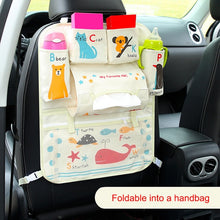Load image into Gallery viewer, Baby car cartoon Car Seat Back Storage Hang Bag Organizer Car-styling Product Tidying Baby Care Interior back Seat Protector