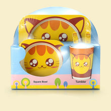 Load image into Gallery viewer, Imebaby5 piece set baby natural bamboo tableware bamboo bowl baby feeding tableware children cute cartoon gift feeding bowl set