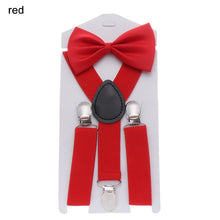 Load image into Gallery viewer, Suspenders For Children Boys Girls With Bow Tie Adjustable Elastic Straps Accessories For Wedding Ties For Babies Handsome