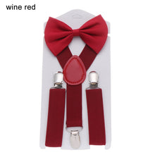 Load image into Gallery viewer, Suspenders For Children Boys Girls With Bow Tie Adjustable Elastic Straps Accessories For Wedding Ties For Babies Handsome