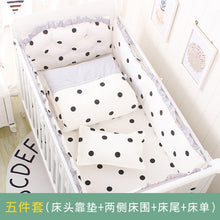 Load image into Gallery viewer, 5pcs Nordic Crown Cushion Cot Bumpers Baby Bed Bedding Kit Baby Bedding Cotton Removable Washable Baby Crib Side Protector Set