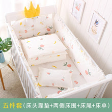 Load image into Gallery viewer, 5pcs Nordic Crown Cushion Cot Bumpers Baby Bed Bedding Kit Baby Bedding Cotton Removable Washable Baby Crib Side Protector Set