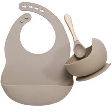 Load image into Gallery viewer, BPA Free Baby Silicone Tableware Waterproof Bib Flexible Saliva Towel Solid Color Sucker Bowl And Spoon For Children