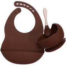Load image into Gallery viewer, BPA Free Baby Silicone Tableware Waterproof Bib Flexible Saliva Towel Solid Color Sucker Bowl And Spoon For Children
