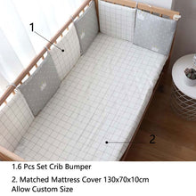 Load image into Gallery viewer, Baby Bed Bumper For Newborns Baby Room Decoration Thick Soft Crib Protector For Kids Cot Cushion With Cotton Cover Detachable
