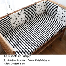 Load image into Gallery viewer, Baby Bed Bumper For Newborns Baby Room Decoration Thick Soft Crib Protector For Kids Cot Cushion With Cotton Cover Detachable
