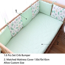 Load image into Gallery viewer, Baby Bed Bumper For Newborns Baby Room Decoration Thick Soft Crib Protector For Kids Cot Cushion With Cotton Cover Detachable
