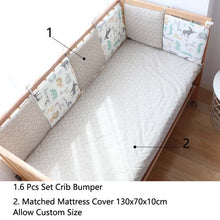 Load image into Gallery viewer, Baby Bed Bumper For Newborns Baby Room Decoration Thick Soft Crib Protector For Kids Cot Cushion With Cotton Cover Detachable
