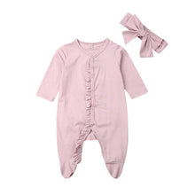 Load image into Gallery viewer, 2019 Newest Infant Baby Boy Girl Romper Playsuits Bodysuit Sleepwear Pyjamas Headband Clothes Kids Baby Girl Blanket Sleepers
