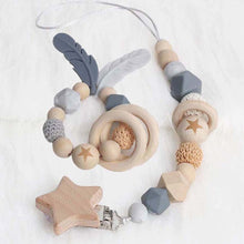 Load image into Gallery viewer, New Baby Pacifier Clip Chain Dummy Holder Nipples Children Pacifier Clips Pacifier Teether Teething Toy Cartoon Wooden Bracket
