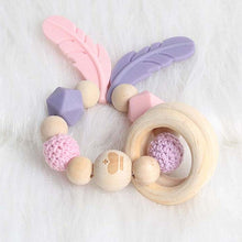 Load image into Gallery viewer, New Baby Pacifier Clip Chain Dummy Holder Nipples Children Pacifier Clips Pacifier Teether Teething Toy Cartoon Wooden Bracket
