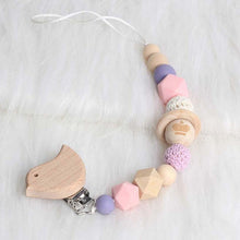 Load image into Gallery viewer, New Baby Pacifier Clip Chain Dummy Holder Nipples Children Pacifier Clips Pacifier Teether Teething Toy Cartoon Wooden Bracket
