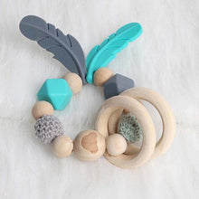 Load image into Gallery viewer, New Baby Pacifier Clip Chain Dummy Holder Nipples Children Pacifier Clips Pacifier Teether Teething Toy Cartoon Wooden Bracket

