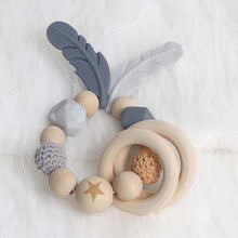 Load image into Gallery viewer, New Baby Pacifier Clip Chain Dummy Holder Nipples Children Pacifier Clips Pacifier Teether Teething Toy Cartoon Wooden Bracket
