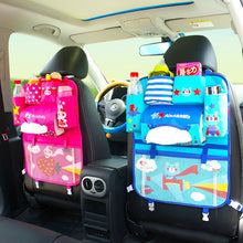Load image into Gallery viewer, Baby car cartoon Car Seat Back Storage Hang Bag Organizer Car-styling Product Tidying Baby Care Interior back Seat Protector
