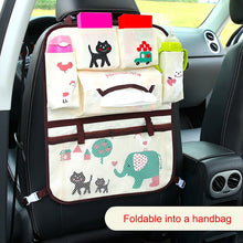 Load image into Gallery viewer, Baby car cartoon Car Seat Back Storage Hang Bag Organizer Car-styling Product Tidying Baby Care Interior back Seat Protector

