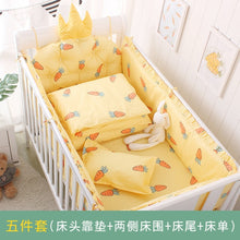 Load image into Gallery viewer, 5pcs Nordic Crown Cushion Cot Bumpers Baby Bed Bedding Kit Baby Bedding Cotton Removable Washable Baby Crib Side Protector Set
