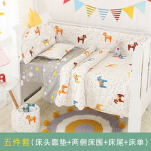 Load image into Gallery viewer, 5pcs Nordic Crown Cushion Cot Bumpers Baby Bed Bedding Kit Baby Bedding Cotton Removable Washable Baby Crib Side Protector Set
