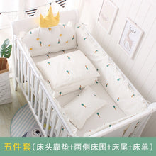 Load image into Gallery viewer, 5pcs Nordic Crown Cushion Cot Bumpers Baby Bed Bedding Kit Baby Bedding Cotton Removable Washable Baby Crib Side Protector Set
