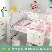Load image into Gallery viewer, 5pcs Nordic Crown Cushion Cot Bumpers Baby Bed Bedding Kit Baby Bedding Cotton Removable Washable Baby Crib Side Protector Set
