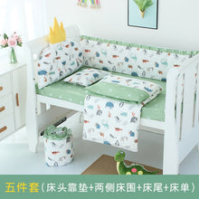 Load image into Gallery viewer, 5pcs Nordic Crown Cushion Cot Bumpers Baby Bed Bedding Kit Baby Bedding Cotton Removable Washable Baby Crib Side Protector Set
