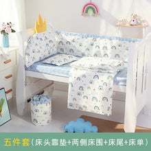 Load image into Gallery viewer, 5pcs Nordic Crown Cushion Cot Bumpers Baby Bed Bedding Kit Baby Bedding Cotton Removable Washable Baby Crib Side Protector Set
