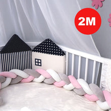 Load image into Gallery viewer, 1M/2M/3M Baby Crib Protector Knot Baby Bed Bumper Weaving Plush Infant Crib Cushion For Newborns Nursery Bed Bumper Room Decor

