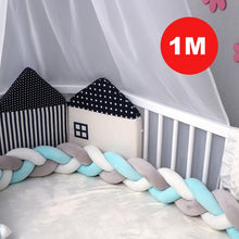 Load image into Gallery viewer, 1M/2M/3M Baby Crib Protector Knot Baby Bed Bumper Weaving Plush Infant Crib Cushion For Newborns Nursery Bed Bumper Room Decor
