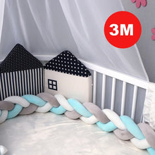 Load image into Gallery viewer, 1M/2M/3M Baby Crib Protector Knot Baby Bed Bumper Weaving Plush Infant Crib Cushion For Newborns Nursery Bed Bumper Room Decor
