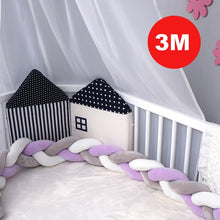 Load image into Gallery viewer, 1M/2M/3M Baby Crib Protector Knot Baby Bed Bumper Weaving Plush Infant Crib Cushion For Newborns Nursery Bed Bumper Room Decor

