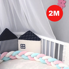 Load image into Gallery viewer, 1M/2M/3M Baby Crib Protector Knot Baby Bed Bumper Weaving Plush Infant Crib Cushion For Newborns Nursery Bed Bumper Room Decor
