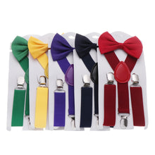 Load image into Gallery viewer, Suspenders For Children Boys Girls With Bow Tie Adjustable Elastic Straps Accessories For Wedding Ties For Babies Handsome
